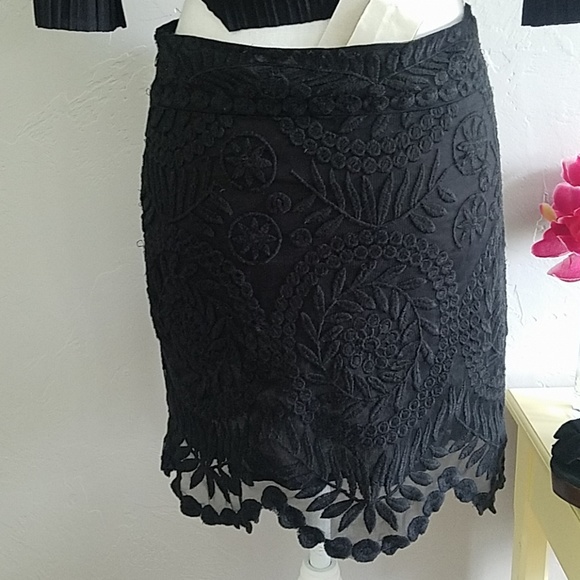 lavand Dresses & Skirts - PRICE FIRM Levand Black Lace Skirt M
